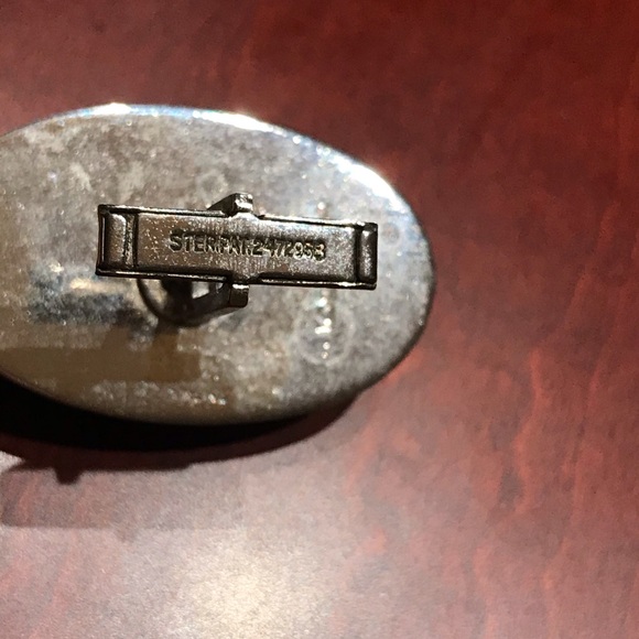 Carnelian Stone Sterling Silver 1 Jaguar Cufflink - Picture 5 of 6